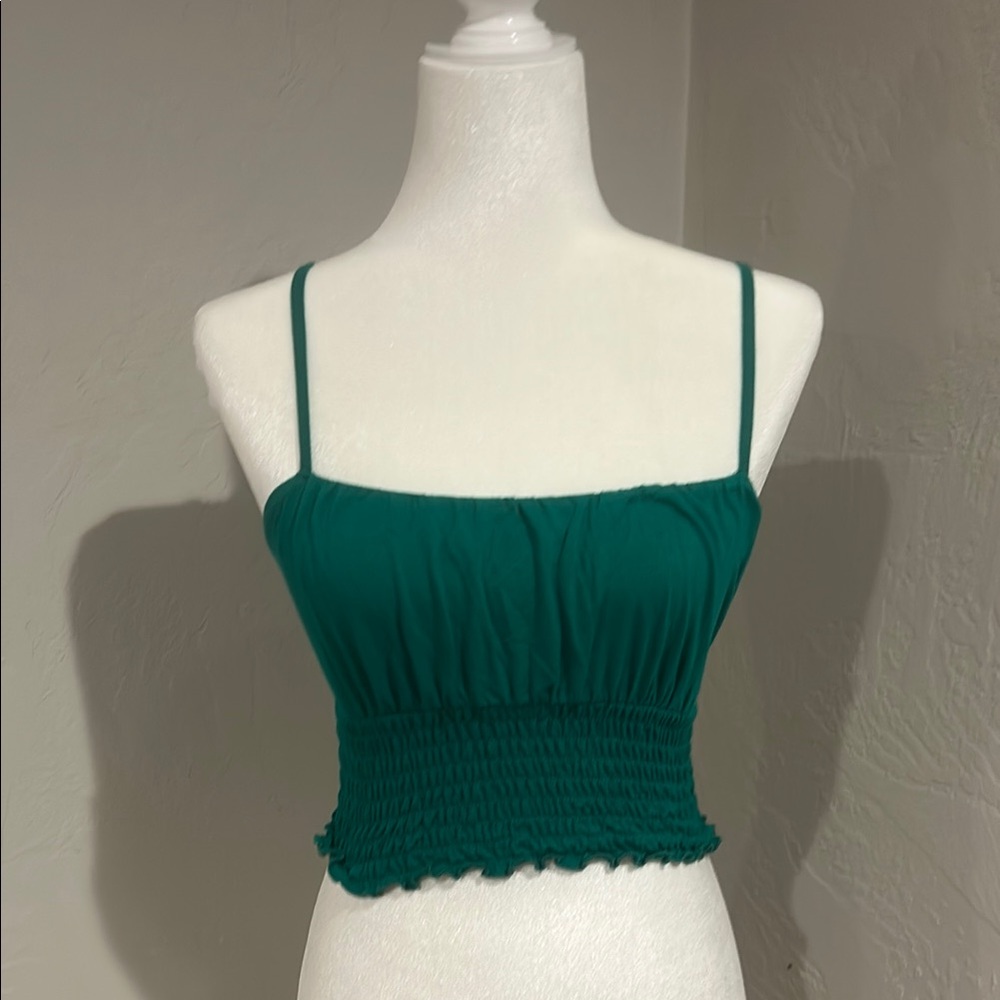 Emerald Green Smocked Women's Top